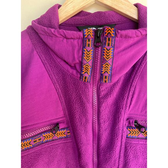 Women's The North Face 92 Rage Retro Fleece Full Zip Jacket Purple Large $120 - Picture 10 of 16